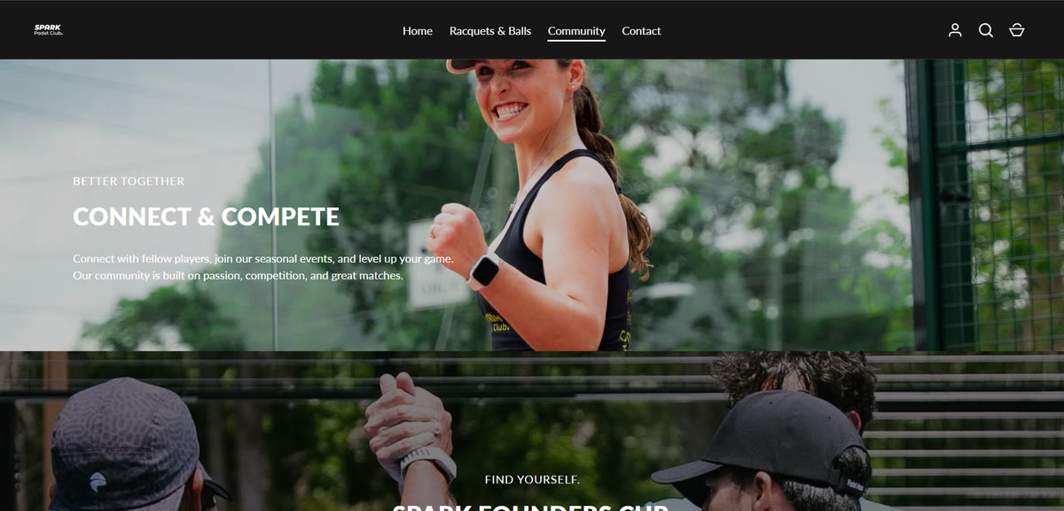 Spark Padel Club website, screen 3 of 5